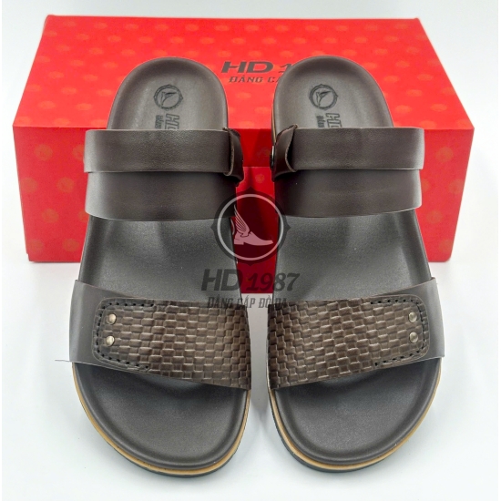 Dép Sandal Da Bò  Vân Chiếu Cao Cấp - Ms 2006